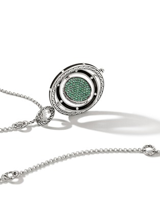  - JOHN HARDY - Moon Door Sterling Silver Emerald Pendant Necklace — Size 28-30