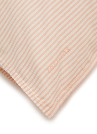 Detail View - 点击放大 - SUITE702 - Woven Thick Stripe Pillowcase Set of 2 — Peach/Ecru