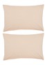 Main View - 点击放大 - SUITE702 - Woven Thick Stripe Pillowcase Set of 2 — Peach/Ecru