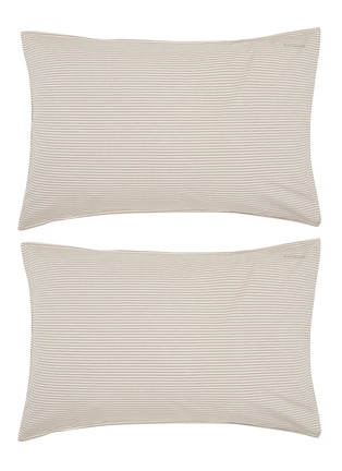 Main View - 点击放大 - SUITE702 - Woven Thin Stripe Pillowcase Set of 2 — Brown/Ecru