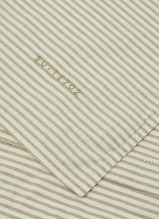 Detail View - 点击放大 - SUITE702 - Woven Stripe King Size Duvet Cover — Olive/Ecru