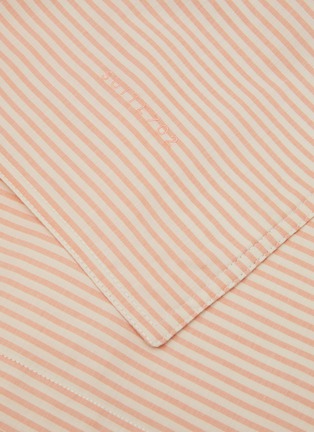 Detail View - 点击放大 - SUITE702 - Woven Thick Stripe Queen Size Duvet Cover — Peach/Ecru