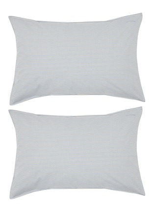 Main View - 点击放大 - SUITE702 - Woven Thin Stripe Pillowcase Set of 2 — Blue/Ecru