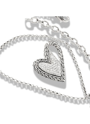 细节 - 点击放大 - JOHN HARDY - Classic Chain Manah Sterling Silver Diamond Heart Pendant Necklace — Size 16-18