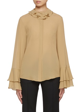 首图 - 点击放大 - CHLOÉ - Georgette Ruffle Sleeve Silk Blouse