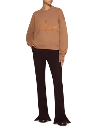 模特儿示范图 - 点击放大 - CHLOÉ - Fleece Logo Cotton Sweater