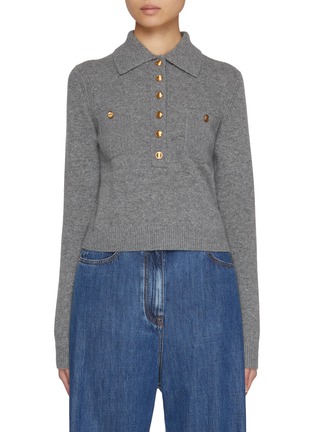 首图 - 点击放大 - CHLOÉ - Cropped Wool Cashmere Polo Shirt