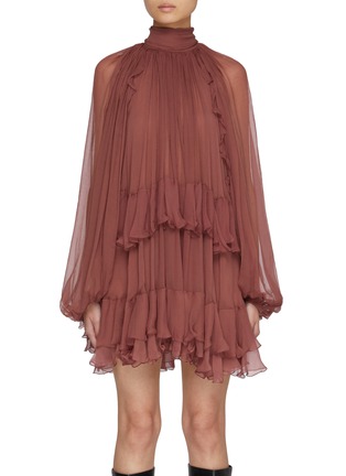 首图 - 点击放大 - CHLOÉ - Ruffle Silk Mousseline Mini Dress