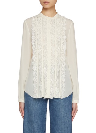 首图 - 点击放大 - CHLOÉ - Collarless Lace Silk Georgette Blouse