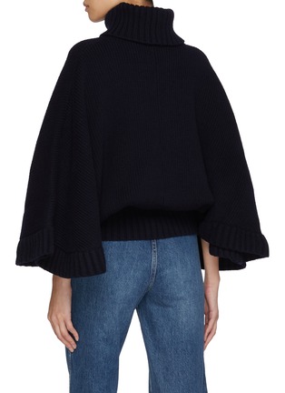 背面 - 点击放大 - CHLOÉ - Short Turtleneck Wool Knit Cape Jacket