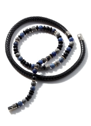 细节 - 点击放大 - JOHN HARDY - Classic Chain Sterling Silver Brown Leather Triple Wrap Bracelet — Size UL