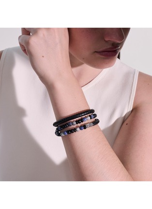  - JOHN HARDY - Classic Chain Sterling Silver Brown Leather Triple Wrap Bracelet — Size UL