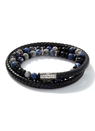 背面 - 点击放大 - JOHN HARDY - Classic Chain Sterling Silver Brown Leather Triple Wrap Bracelet — Size UL