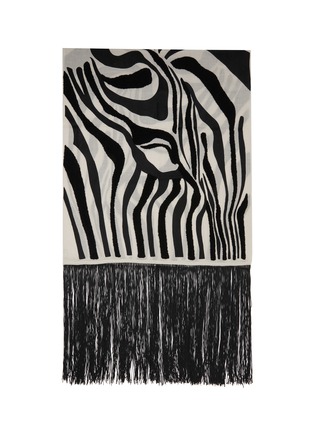 首图 - 点击放大 - JANAVI - Equine Barcode Zebra Print Cashmere Scarf