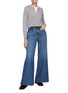 模特儿示范图 - 点击放大 - FRAME - Easy Wide Leg Medium Wash Jeans