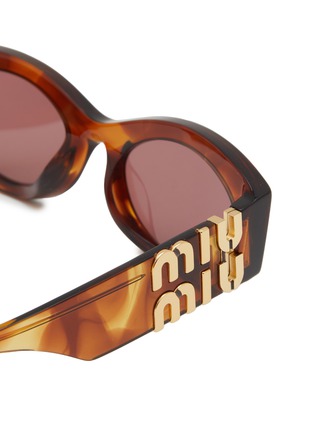 细节 - 点击放大 - MIU MIU - Acetate Oval Sunglasses