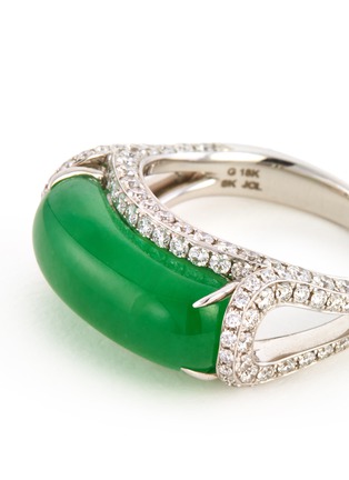 细节 - 点击放大 - SAMUEL KUNG - Diamond jade 18k white gold ring