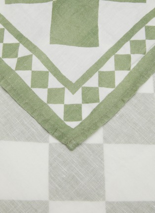 Detail View - 点击放大 - SUMMERILL & BISHOP - X Claridge's Linen Napkin — Green Check