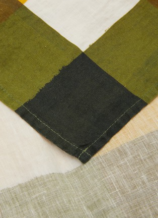 Detail View - 点击放大 - SUMMERILL & BISHOP - Gingham Linen Tablecloth — Mustard Yellow/Avocado Green