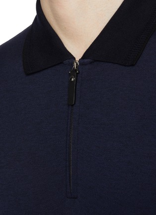  - CANALI - Long Sleeve Zip Polo Shirt