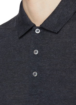  - CANALI - Short Sleeve Cotton-Cashmere Polo Shirt