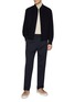 模特儿示范图 - 点击放大 - ZEGNA - Pleated Front Cotton Wool Trousers