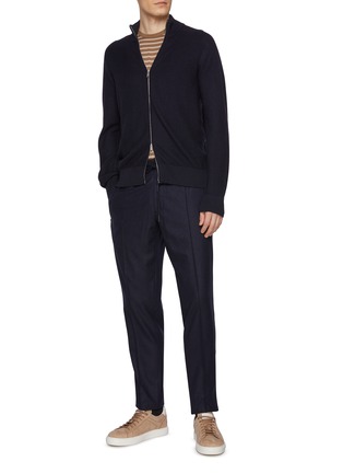 模特儿示范图 - 点击放大 - ZEGNA - Tapered Wool Silk Jogger Trousers