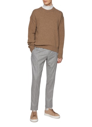 模特儿示范图 - 点击放大 - ZEGNA - Tapered Wool Silk Jogger Trousers