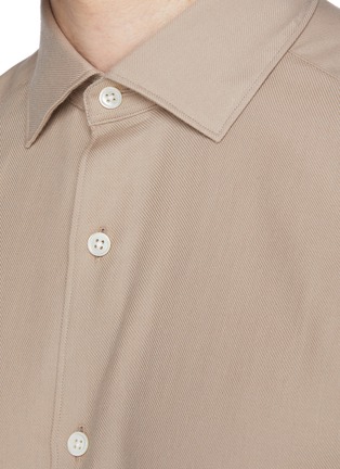  - ZEGNA - Spread Collar Cashco Cotton Cashmere Shirt