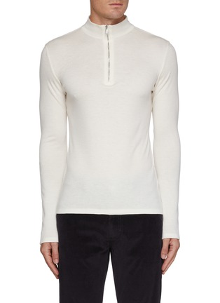 首图 - 点击放大 - ZEGNA - Oasi Mock Neck Half Zip Cashmere Sweater