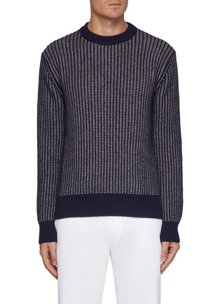 首图 - 点击放大 - ZEGNA - Contrast Edge Cashmere Mohair Silk Sweater