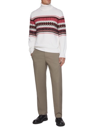 模特儿示范图 - 点击放大 - ZEGNA - Jacquard Centre Turtleneck Cashmere Sweater