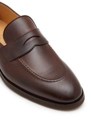 细节 - 点击放大 - BRUNELLO CUCINELLI - Semi Polished Leather Penny Loafers