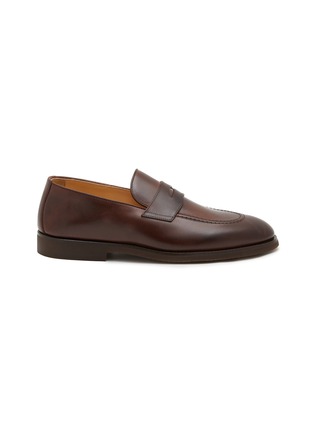 首图 - 点击放大 - BRUNELLO CUCINELLI - Semi Polished Leather Penny Loafers