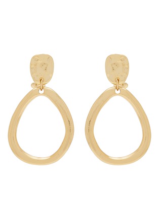 首图 - 点击放大 - LANE CRAWFORD VINTAGE ACCESSORIES - Gold Tone Hoop Clip On Earrings