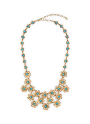 首图 - 点击放大 - LANE CRAWFORD VINTAGE ACCESSORIES - Gold Tone Faux Turquoise Necklace