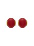 首图 - 点击放大 - LANE CRAWFORD VINTAGE ACCESSORIES - Gold Tone Red Dome Clip On Earrings