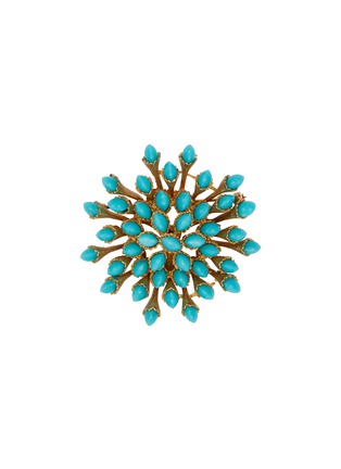 首图 - 点击放大 - LANE CRAWFORD VINTAGE ACCESSORIES - Gold Tone Faux Turquoise Brooch