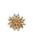 模特示范图 - 点击放大 - LANE CRAWFORD VINTAGE ACCESSORIES - Gold Tone Faux Turquoise Brooch