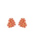 首图 - 点击放大 - LANE CRAWFORD VINTAGE ACCESSORIES - Gold Tone Faux Coral and Diamante Flower Cluster Clip On Earrings