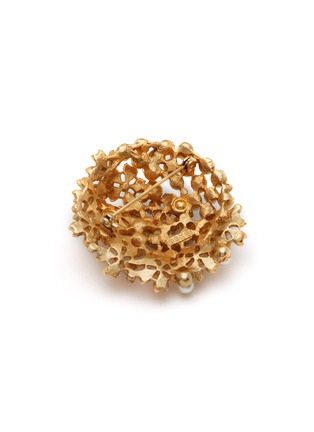 细节 - 点击放大 - LANE CRAWFORD VINTAGE ACCESSORIES - Gold Tone Diamante Faux Pearl Brooch