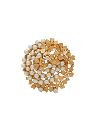 首图 - 点击放大 - LANE CRAWFORD VINTAGE ACCESSORIES - Gold Tone Diamante Faux Pearl Brooch