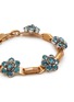 细节 - 点击放大 - LANE CRAWFORD VINTAGE ACCESSORIES - Barclay Gold Tone Blue Diamante Flower Motif Bracelet