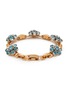 模特示范图 - 点击放大 - LANE CRAWFORD VINTAGE ACCESSORIES - Barclay Gold Tone Blue Diamante Flower Motif Bracelet