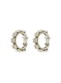 首图 - 点击放大 - LANE CRAWFORD VINTAGE ACCESSORIES - Silver Tone Diamante Flower Hoop Earrings