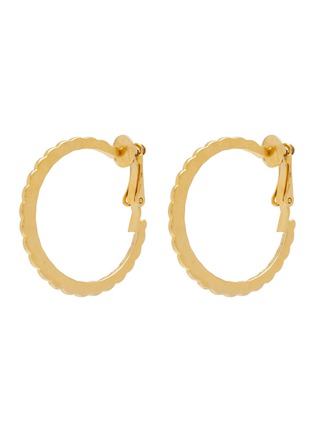 首图 - 点击放大 - LANE CRAWFORD VINTAGE ACCESSORIES - Kramer Gold Tone Ridge Hoop Clip On Earrings