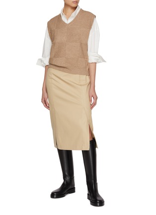 模特儿示范图 - 点击放大 - THE LOOM - Overfit Crop Cotton Shirt