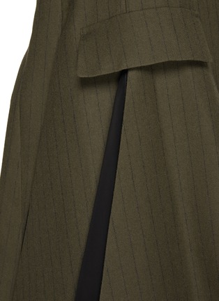  - SACAI - 开衩条纹羊毛外套