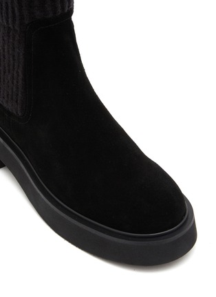 细节 - 点击放大 - PEDDER RED - JOY 绒面皮针织筒靴