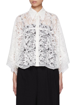 首图 - 点击放大 - Y'S - Short Point Collar Lace Shirt